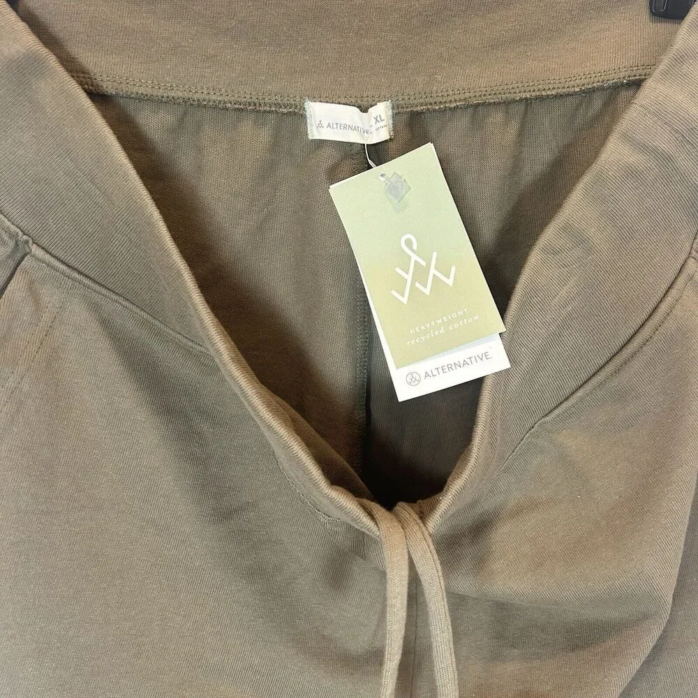 Alternative Men's XL Cotton Drawstring Lounge Casual Relax Shorts Olive
